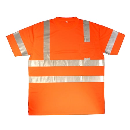 Cordova COR-BRITE Short Sleeve Shirts, Orange, 2in Silver Reflective Tape, L V430L